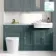 Monaco Midnight Green Combination Vanity Traditional Basin with Marble Top and Boston Toilet 1500mm