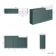 Monaco Midnight Green Basin Vanity and Back To Wall Unit 1500mm (Excludes Pan & Cistern) - Brushed Brass Accents