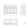 Lucia Graphite Grey Double Vanity with Marble Top & Curved Counter Top Basin 1200mm - Brushed Brass Accents