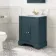 Lucia Inky Blue Vanity with Marble Top & Undermount Basin 630mm - Brushed Brass Accents
