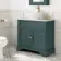 Lucia Midnight Green Vanity with Marble Top & Oval Counter Top Basin 840mm - Brushed Brass Accents
