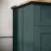 Lucia Midnight Green Double Vanity with Oak Effect Top & Oval Counter Top Basin 1200mm - Brushed Brass Accents