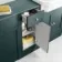 Monaco Midnight Green Combination Vanity Traditional Basin and Hudson Toilet with Wooden Seat 1500mm