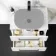 Elba Gloss White Wall Hung Drawer 600mm Excludes Counter Top Basin - Black Accents