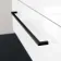 Elba Gloss White Wall Hung Drawer Vanity with Marble Top & Curved Counter Top Basin 800mm - Black Accents