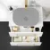 Elba Gloss White Wall Hung Drawer 600mm Excludes Counter Top Basin - Brushed Brass Accents