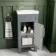 Bermuda Dove Grey Cloakroom Basin Vanity 400mm - Brass Knurled Handles