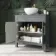 Bermuda Dove Grey Vanity with Round Counter Top Basin 800mm - Brass Knurled Handles