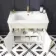 Bermuda Chalk White Basin Vanity 800mm - Brass Knurled Handles
