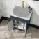 Bermuda Inky Blue Cabinet with Marble Top 600mm Excludes Counter Top Basin - Brass Knurled Handles