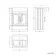 Monaco Dove Grey Basin Vanity 600mm - Brass Knurled Handles