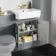 Monaco Dove Grey Basin Vanity and Back To Wall Toilet Unit 1200mm (Excludes Pan & Cistern) - Brass Knurled Handles