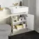 Monaco Chalk White Basin Vanity and Back To Wall Toilet Unit 1200mm (Excludes Pan & Cistern) - Brass Knurled Handles