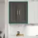 Graphite Grey Wall Hung Cabinet 700x600mm - Brass Knurled Handles
