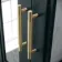Inky Blue Wall Hung Mirror Cabinet 700x600mm - Brass Knurled Handles
