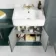 Monaco Midnight Green Basin Vanity and Back To Wall Unit 1500mm (Excludes Pan & Cistern) - Brass Knurled Handles