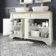 Lucia Chalk White Double Vanity with Oak Effect Top & Curved Counter Top Basin 1200mm - Brass Knurled Handles