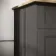 Lucia Graphite Grey Vanity with Oak Effect Top & Round Counter Top Basin 840mm - Brass Knurled Handles