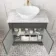 Lucia Graphite Grey Vanity with Marble Top & Oval Counter Top Basin 840mm - Brass Knurled Handles