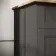 Lucia Graphite Grey Double Vanity with Oak Effect Top & Curved Counter Top Basin 1200mm - Brass Knurled Handles