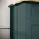 Lucia Midnight Green Cabinet with Oak Effect Top 840mm (Excludes Counter Top Basin) - Brass Knurled Handles