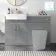 Harper Stone Grey Basin Vanity with Marble Top & Back To Wall Unit 1200mm (Excludes Toilet) - Brushed Brass Accents