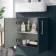 Harper Navy Blue Basin Vanity with Marble Top & Back To Wall Unit 1200mm - Excludes Toilet
