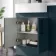 Harper Navy Blue Basin Vanity and Back To Wall Toilet Unit 1200mm (Excludes Toilet) - Black Accents - Left Handed