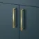 Harper Navy Blue Basin Vanity and Back To Wall Toilet Unit 1200mm (Excludes Toilet) - Brushed Brass Accents - Left Handed
