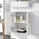 Harper Gloss White Basin Vanity With Marble Top and Back To Wall Toilet Unit 1000mm (Excludes Toilet) - Brushed Brass Accents