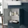 Harper Navy Blue Combination Vanity Basin with Marble Top & Houston Toilet 1000mm - Black Accents