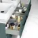 Elba Midnight Green Double Wall Hung Drawer Vanity with Marble Top & Cody Basin 1200mm - Black Accents