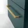 Elba Midnight Green Wall Hung Basin Drawer Vanity 500mm - Brushed Brass Accents