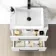 Elba Gloss White Wall Hung Drawer Vanity with Marble Top & Cody Basin 600mm - Black Accents