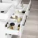 Elba Gloss White Double Wall Hung Drawer Vanity with Marble Top & Cody Basin 1200mm - Black Accents