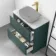 Corsica Midnight Green Drawer Vanity with Marble Top 800mm - Excludes Counter Top Basin