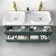 Corsica Midnight Green Wall Hung Drawer Vanity with Marble Top & Marin Basin 1200mm