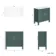 Bermuda Midnight Green Cabinet with Marble Top 800mm (Excludes Counter Top Basin) - Brass Knurled Handles