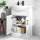 Quartz Gloss White Vanity with Semi Recessed Basin 550mm - Black Accents