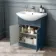 Capri Navy Blue Combination Vanity Basin and Houston Toilet 1150mm - Chrome Handles