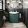 Capri Mystic Green Vanity with Semi Recessed Basin 750mm - Chrome Handles