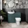 Capri Mystic Green Combination Vanity Basin and Miami Toilet 1050mm - Chrome Handles