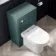 Capri Mystic Green Combination Vanity Basin and Miami Toilet 1050mm - Chrome Handles