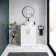 Mersey Gloss White Vanity with Oval Basin 600mm - Black Accents