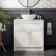 Milos Cotton White Vanity with Oval Basin 800mm - Brushed Handles