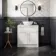 Milos Cotton White Vanity with Oval Basin 800mm - Chrome Handles