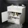 Milos Cotton White Combination Vanity Basin and Houston Toilet 1300mm - Chrome Handles
