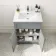 Milos Fog Grey Basin Vanity 600mm - Brushed Handles