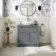 Milos Fog Grey Vanity with Oval Basin 800mm - Chrome Handles