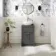 Milos Slate Grey Vanity with Oval Basin 500mm - Chrome Handles